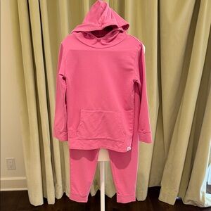 Sweet Bamboo - Girls Hooded Jogger Set - Raspberry Rose - Size: 6Y